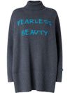 pinko - Gray wool Sokoke sweater with text