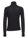 pinko - Black wool Buccia sweater with high collar and buttons - 1