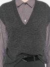 pinko - Gray wool and cashmere Disciplinare vest - 8