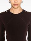 pinko - Brown wool Robusto sweater with buttons - 6