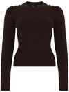 pinko - Brown wool Robusto sweater with buttons