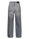 pinko - Jeans Estelle in cotone grigio a gamba ampia - 2