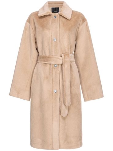 PINKO - Long beige Coltello coat with belt