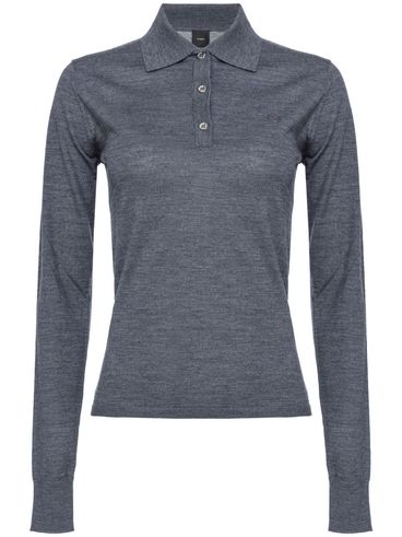 PINKO - Gray wool Liquoroso sweater with buttons