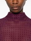 pinko - Transparent burgundy Laruns top with rhinestones - 2