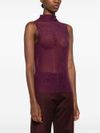 pinko - Transparent burgundy Laruns top with rhinestones - 4