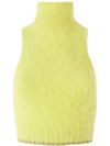 pinko - Yellow sleeveless high-neck American top