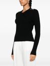 pinko - Black wool Robusto sweater with buttons - 1