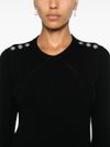 pinko - Black wool Robusto sweater with buttons - 4