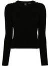 pinko - Black wool Robusto sweater with buttons