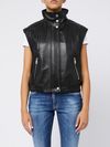 pinko - Black faux leather Gambia vest - 1