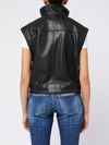 pinko - Black faux leather Gambia vest - 3