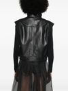 pinko - Black faux leather Gambia vest - 5