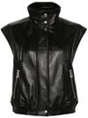 pinko - Black faux leather Gambia vest - 7