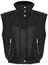 pinko - Black faux leather Gambia vest