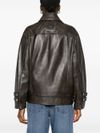 pinko - Brown leather Grotta jacket - 1