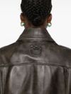 pinko - Brown leather Grotta jacket - 2