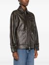 pinko - Brown leather Grotta jacket - 3