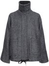 pinko - Short gray wool Forbice coat with high collar