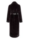 pinko - Cappotto lungo Comore marrone con cintura - 1