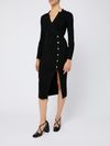 pinko - Black Limpidezza midi dress with slit and buttons - 1