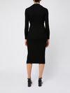 pinko - Black Limpidezza midi dress with slit and buttons - 3