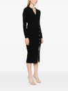 pinko - Black Limpidezza midi dress with slit and buttons - 7