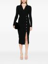 pinko - Black Limpidezza midi dress with slit and buttons - 8