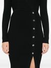 pinko - Black Limpidezza midi dress with slit and buttons - 9