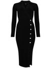 pinko - Black Limpidezza midi dress with slit and buttons