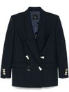 pinko - Blazer Rapisardi in mista lana blu doppiopetto