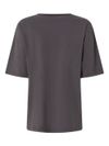 pinko - Gray cotton Storni t-shirt with rhinestones - 1