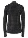 pinko - Black high-neck Koch sweater with rhinestones - 1