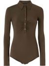 pinko - Brown Hardy bodysuit with buttons