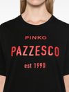 pinko - Black cotton Pazzesco t-shirt with text - 1