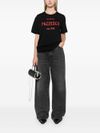 pinko - Black cotton Pazzesco t-shirt with text - 4