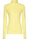 pinko - Yellow high-neck Sacro sweater in wool and silk