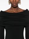 pinko - Black Angiolieri t-shirt with wide neckline - 2