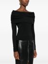 pinko - Black Angiolieri t-shirt with wide neckline - 4