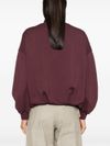 pinko - Burgundy cotton Callino sweatshirt with zipper - 1