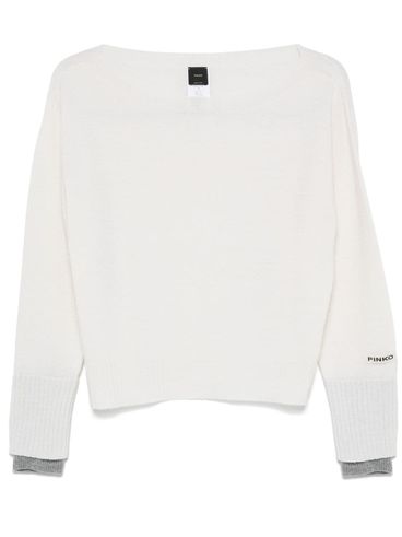 PINKO - White wool and cashmere Europeo sweater