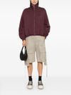 pinko - Burgundy cotton Callino sweatshirt with zipper - 2