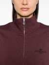 pinko - Burgundy cotton Callino sweatshirt with zipper - 3