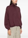 pinko - Burgundy cotton Callino sweatshirt with zipper - 4