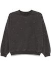 pinko - Gray cotton Tagore sweatshirt with rhinestones