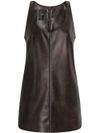 pinko - Short brown faux leather Diricco dress