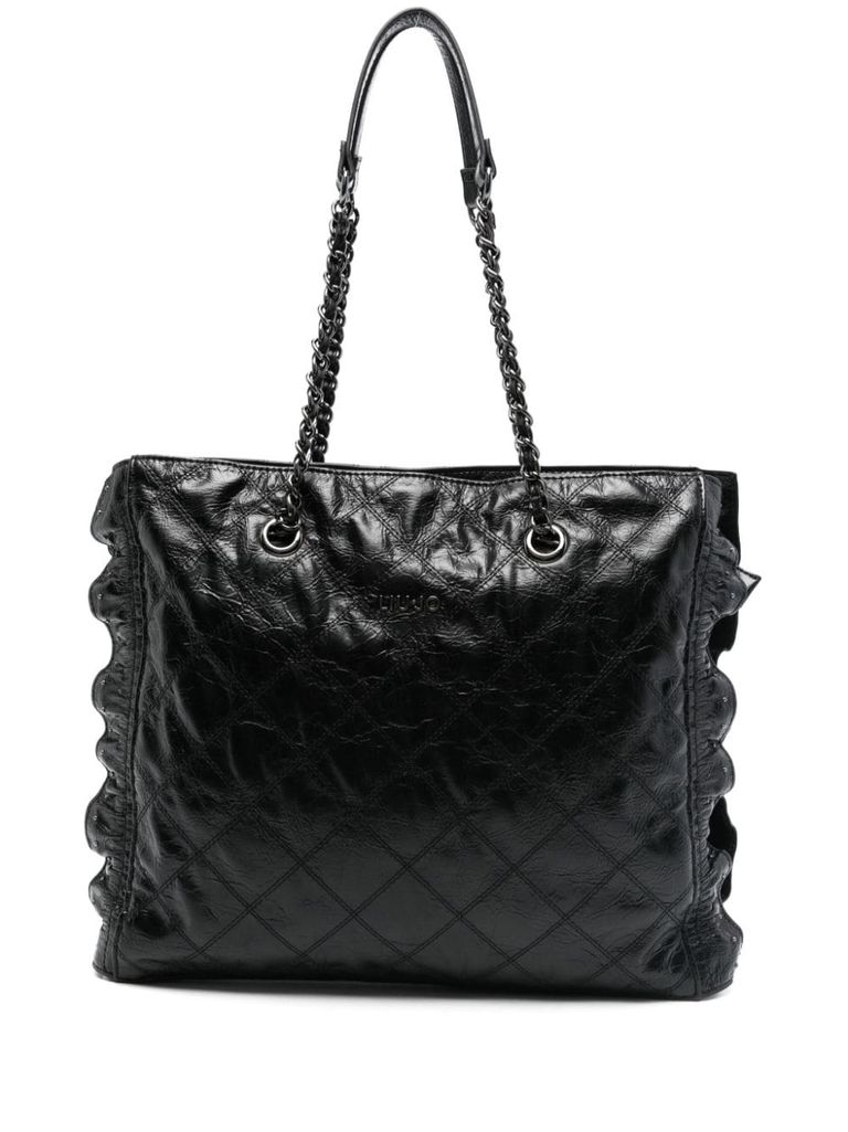 Shop Liu •jo Black Glossy Faux Leather Handbag