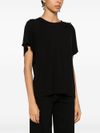 liu jo - T-shirt nera con dettagli oro - 2