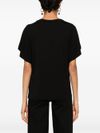 liu jo - T-shirt nera con dettagli oro - 3