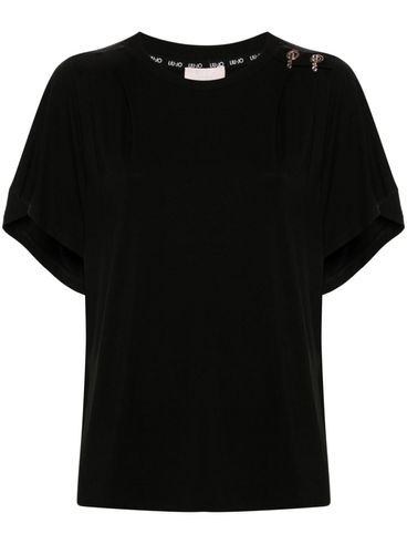 LIU JO - T-shirt nera con dettagli oro